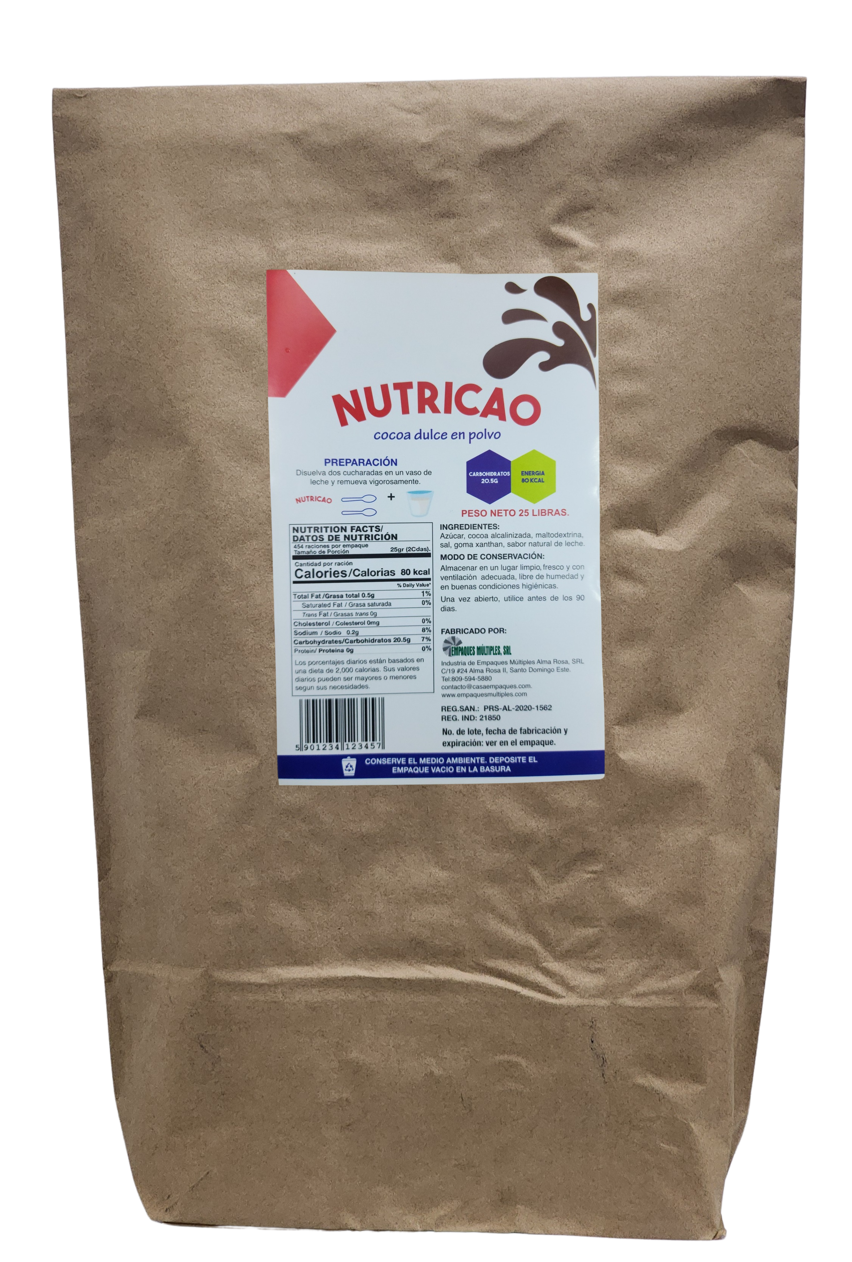 Nutricao Cocoa Dulce 25 lb